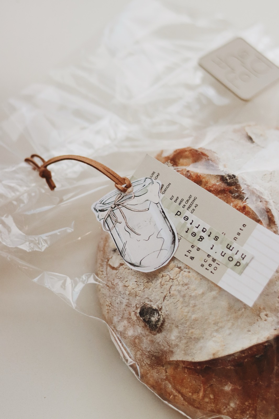 The fold sourdough loaf packaged with branded labels